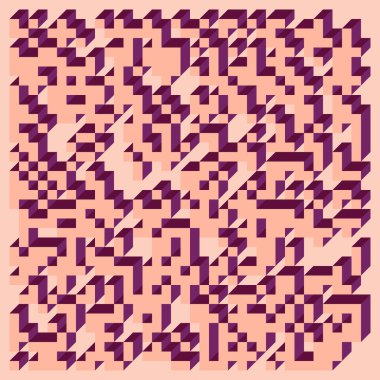 Edward Zajecs 2. Cubo 'nun 1971' deki uygulaması. Esasen 8 taştan oluşan bir Truchet fayans seti ve yerleştirme sanatı illüstrasyonu için kurallar 