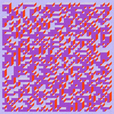 Edward Zajecs 2. Cubo 'nun 1971' deki uygulaması. Esasen 8 taştan oluşan bir Truchet fayans seti ve yerleştirme sanatı illüstrasyonu için kurallar 