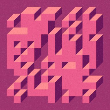 Edward Zajecs 2. Cubo 'nun 1971' deki uygulaması. Esasen 8 taştan oluşan bir Truchet fayans seti ve yerleştirme sanatı illüstrasyonu için kurallar 