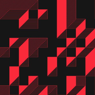 Edward Zajecs 2. Cubo 'nun 1971' deki uygulaması. Esasen 8 taştan oluşan bir Truchet fayans seti ve yerleştirme sanatı illüstrasyonu için kurallar  