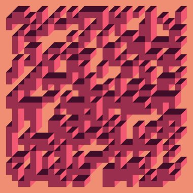 Edward Zajecs 2. Cubo 'nun 1971' deki uygulaması. Esasen 8 taştan oluşan bir Truchet fayans seti ve yerleştirme sanatı illüstrasyonu için kurallar 