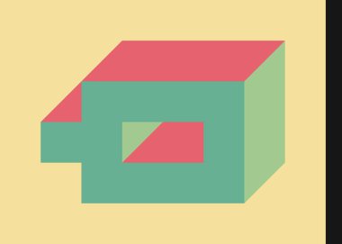 Edward Zajecs 2. Cubo 'nun 1971' deki uygulaması. Esasen 8 taştan oluşan bir Truchet fayans seti ve yerleştirme sanatı illüstrasyonu için kurallar 