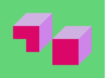 Edward Zajecs 2. Cubo 'nun 1971' deki uygulaması. Esasen 8 taştan oluşan bir Truchet fayans seti ve yerleştirme sanatı illüstrasyonu için kurallar 