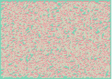 Edward Zajecs 2. Cubo 'nun 1971' deki uygulaması. Esasen 8 taştan oluşan bir Truchet fayans seti ve yerleştirme sanatı illüstrasyonu için kurallar 