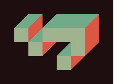 Edward Zajecs 2. Cubo 'nun 1971' deki uygulaması. Esasen 8 taştan oluşan bir Truchet fayans seti ve yerleştirme sanatı illüstrasyonu için kurallar 