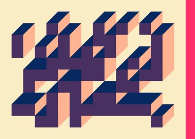 Edward Zajecs 2. Cubo 'nun 1971' deki uygulaması. Esasen 8 taştan oluşan bir Truchet fayans seti ve yerleştirme sanatı illüstrasyonu için kurallar  