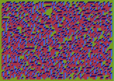 Edward Zajecs 2. Cubo 'nun 1971' deki uygulaması. Esasen 8 taştan oluşan bir Truchet fayans seti ve yerleştirme sanatı illüstrasyonu için kurallar 