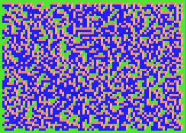 Edward Zajecs 2. Cubo 'nun 1971' deki uygulaması. Esasen 8 taştan oluşan bir Truchet fayans seti ve yerleştirme sanatı illüstrasyonu için kurallar 