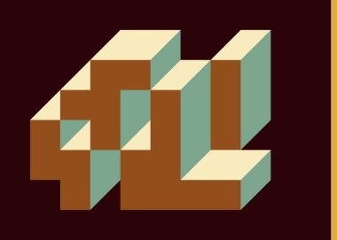 Edward Zajecs 2. Cubo 'nun 1971' deki uygulaması. Esasen 8 taştan oluşan bir Truchet fayans seti ve yerleştirme sanatı illüstrasyonu için kurallar 