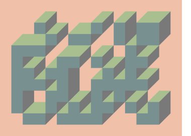 Edward Zajecs 2. Cubo 'nun 1971' deki uygulaması. Esasen 8 taştan oluşan bir Truchet fayans seti ve yerleştirme sanatı illüstrasyonu için kurallar 