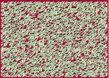 Edward Zajecs 2. Cubo 'nun 1971' deki uygulaması. Esasen 8 taştan oluşan bir Truchet fayans seti ve yerleştirme sanatı illüstrasyonu için kurallar 