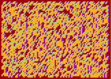 Edward Zajecs 2. Cubo 'nun 1971' deki uygulaması. Esasen 8 taştan oluşan bir Truchet fayans seti ve yerleştirme sanatı illüstrasyonu için kurallar 