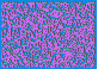 Edward Zajecs 2. Cubo 'nun 1971' deki uygulaması. Esasen 8 taştan oluşan bir Truchet fayans seti ve yerleştirme sanatı illüstrasyonu için kurallar 