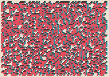 Edward Zajecs 2. Cubo 'nun 1971' deki uygulaması. Esasen 8 taştan oluşan bir Truchet fayans seti ve yerleştirme sanatı illüstrasyonu için kurallar 