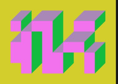 Edward Zajecs 2. Cubo 'nun 1971' deki uygulaması. Esasen 8 taştan oluşan bir Truchet fayans seti ve yerleştirme sanatı illüstrasyonu için kurallar 