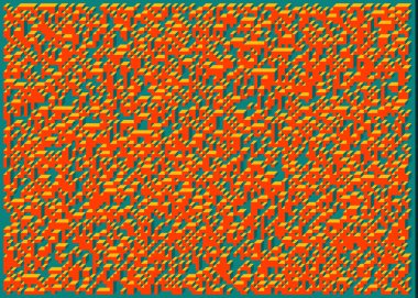Edward Zajecs 2. Cubo 'nun 1971' deki uygulaması. Esasen 8 taştan oluşan bir Truchet fayans seti ve yerleştirme sanatı illüstrasyonu için kurallar 