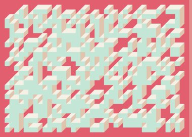 Edward Zajecs 2. Cubo 'nun 1971' deki uygulaması. Esasen 8 taştan oluşan bir Truchet fayans seti ve yerleştirme sanatı illüstrasyonu için kurallar 