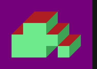 Edward Zajecs 2. Cubo 'nun 1971' deki uygulaması. Esasen 8 taştan oluşan bir Truchet fayans seti ve yerleştirme sanatı illüstrasyonu için kurallar 