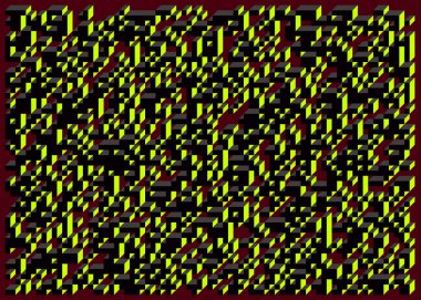 Edward Zajecs 2. Cubo 'nun 1971' deki uygulaması. Esasen 8 taştan oluşan bir Truchet fayans seti ve yerleştirme sanatı illüstrasyonu için kurallar 