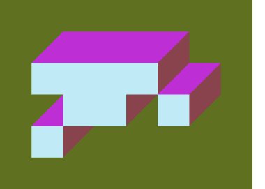 Edward Zajecs 2. Cubo 'nun 1971' deki uygulaması. Esasen 8 taştan oluşan bir Truchet fayans seti ve yerleştirme sanatı illüstrasyonu için kurallar 