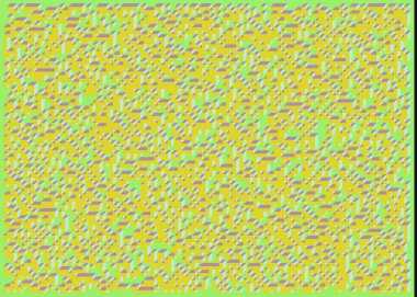 Edward Zajecs 2. Cubo 'nun 1971' deki uygulaması. Esasen 8 taştan oluşan bir Truchet fayans seti ve yerleştirme sanatı illüstrasyonu için kurallar 