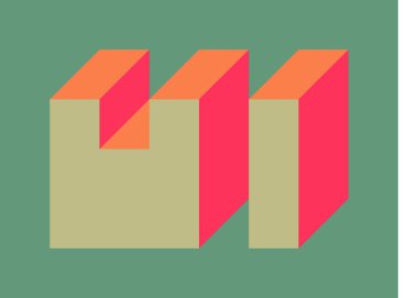 Edward Zajecs 2. Cubo 'nun 1971' deki uygulaması. Esasen 8 taştan oluşan bir Truchet fayans seti ve yerleştirme sanatı illüstrasyonu için kurallar 