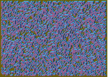 Edward Zajecs 2. Cubo 'nun 1971' deki uygulaması. Esasen 8 taştan oluşan bir Truchet fayans seti ve yerleştirme sanatı illüstrasyonu için kurallar 