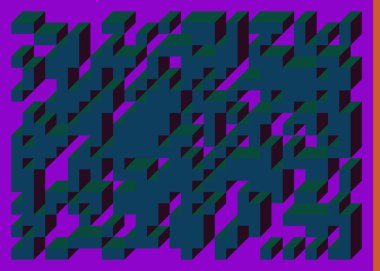 Edward Zajecs 2. Cubo 'nun 1971' deki uygulaması. Esasen 8 taştan oluşan bir Truchet fayans seti ve yerleştirme sanatı illüstrasyonu için kurallar 