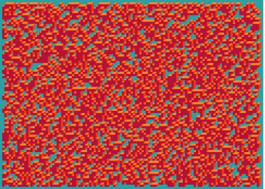 Edward Zajecs 2. Cubo 'nun 1971' deki uygulaması. Esasen 8 taştan oluşan bir Truchet fayans seti ve yerleştirme sanatı illüstrasyonu için kurallar 