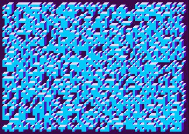 Edward Zajecs 2. Cubo 'nun 1971' deki uygulaması. Esasen 8 taştan oluşan bir Truchet fayans seti ve yerleştirme sanatı illüstrasyonu için kurallar 