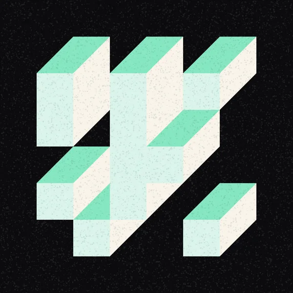 Edward Zajecs 2. Cubo 'nun 1971' deki uygulaması. Esasen 8 taştan oluşan bir Truchet fayans seti ve yerleştirme sanatı illüstrasyonu için kurallar  