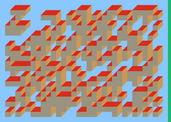 Umsetzung Von Edward Zajecs Cubo Aus Dem Jahr 1971 Wesentlichen — Stockvektor