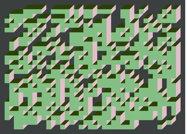 Implementación Edward Zajecs Cubo Desde 1971 Esencialmente Conjunto Baldosas Truchet — Archivo Imágenes Vectoriales