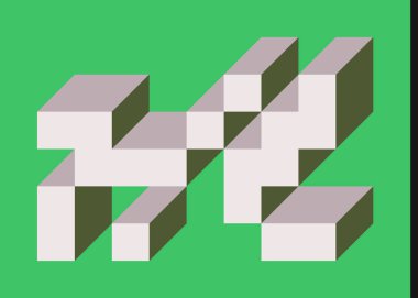 Edward Zajecs 2. Cubo 'nun 1971' deki uygulaması. Esasen 8 taştan oluşan bir Truchet fayans seti ve yerleştirme sanatı illüstrasyonu için kurallar 