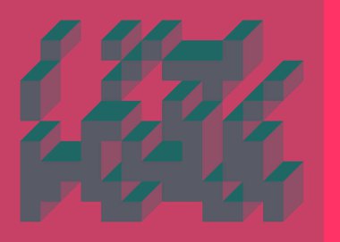 Edward Zajecs 2. Cubo 'nun 1971' deki uygulaması. Esasen 8 taştan oluşan bir Truchet fayans seti ve yerleştirme sanatı illüstrasyonu için kurallar 