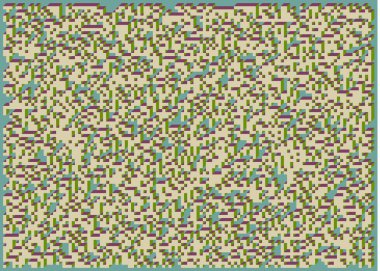 Edward Zajecs 2. Cubo 'nun 1971' deki uygulaması. Esasen 8 taştan oluşan bir Truchet fayans seti ve yerleştirme sanatı illüstrasyonu için kurallar 