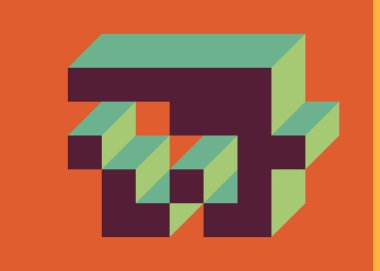 Edward Zajecs 2. Cubo 'nun 1971' deki uygulaması. Esasen 8 taştan oluşan bir Truchet fayans seti ve yerleştirme sanatı illüstrasyonu için kurallar 