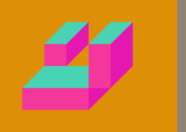 Edward Zajecs 2. Cubo 'nun 1971' deki uygulaması. Esasen 8 taştan oluşan bir Truchet fayans seti ve yerleştirme sanatı illüstrasyonu için kurallar 