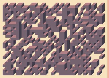 Edward Zajecs 2. Cubo 'nun 1971' deki uygulaması. Esasen 8 taştan oluşan bir Truchet fayans seti ve yerleştirme sanatı illüstrasyonu için kurallar 