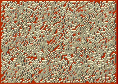 Edward Zajecs 2. Cubo 'nun 1971' deki uygulaması. Esasen 8 taştan oluşan bir Truchet fayans seti ve yerleştirme sanatı illüstrasyonu için kurallar 