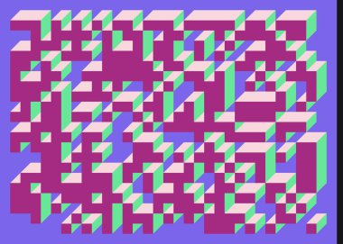 Edward Zajecs 2. Cubo 'nun 1971' deki uygulaması. Esasen 8 taştan oluşan bir Truchet fayans seti ve yerleştirme sanatı illüstrasyonu için kurallar 