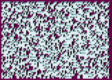 Edward Zajecs 2. Cubo 'nun 1971' deki uygulaması. Esasen 8 taştan oluşan bir Truchet fayans seti ve yerleştirme sanatı illüstrasyonu için kurallar 