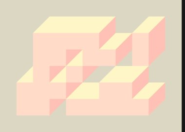 Edward Zajecs 2. Cubo 'nun 1971' deki uygulaması. Esasen 8 taştan oluşan bir Truchet fayans seti ve yerleştirme sanatı illüstrasyonu için kurallar  