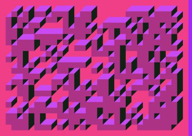 Edward Zajecs 2. Cubo 'nun 1971' deki uygulaması. Esasen 8 taştan oluşan bir Truchet fayans seti ve yerleştirme sanatı illüstrasyonu için kurallar 