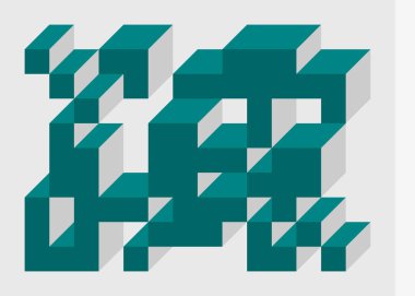 Edward Zajecs 2. Cubo 'nun 1971' deki uygulaması. Esasen 8 taştan oluşan bir Truchet fayans seti ve yerleştirme sanatı illüstrasyonu için kurallar 