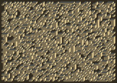 Edward Zajecs 2. Cubo 'nun 1971' deki uygulaması. Esasen 8 taştan oluşan bir Truchet fayans seti ve yerleştirme sanatı illüstrasyonu için kurallar 