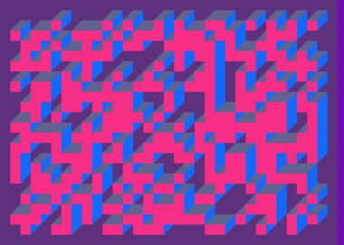 Edward Zajecs 2. Cubo 'nun 1971' deki uygulaması. Esasen 8 taştan oluşan bir Truchet fayans seti ve yerleştirme sanatı illüstrasyonu için kurallar 