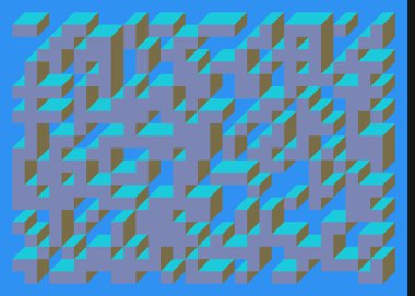 Edward Zajecs 2. Cubo 'nun 1971' deki uygulaması. Esasen 8 taştan oluşan bir Truchet fayans seti ve yerleştirme sanatı illüstrasyonu için kurallar 