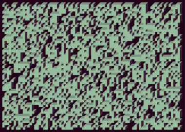 Edward Zajecs 2. Cubo 'nun 1971' deki uygulaması. Esasen 8 taştan oluşan bir Truchet fayans seti ve yerleştirme sanatı illüstrasyonu için kurallar 