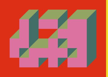 Edward Zajecs 2. Cubo 'nun 1971' deki uygulaması. Esasen 8 taştan oluşan bir Truchet fayans seti ve yerleştirme sanatı illüstrasyonu için kurallar 